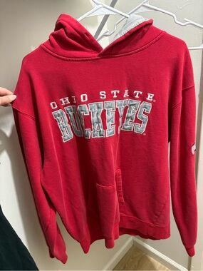 Stadium Athletics Red Ohio State Buckeyes Crewneck Hoodie